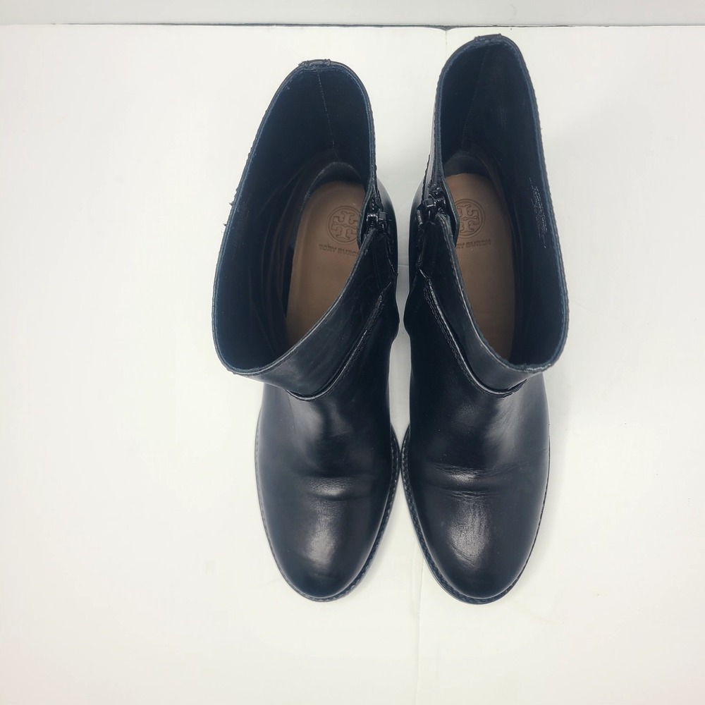 Tory Burch Miller 45MM Ankle Bootie Calf Leather Perfect Black 61151 Size 10.5 - Picture 6 of 11